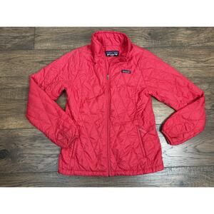 Patagonia Nano Puff Jacket Pink Diamond Quilted Full Zip Primaloft Girls XL 14